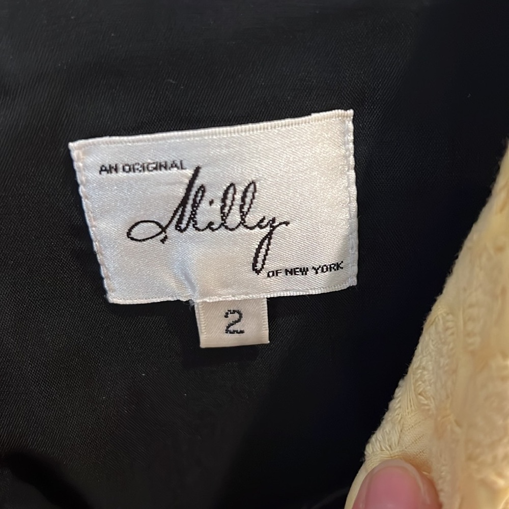 Vintage Milly of New York dress black yellow size 2 - Picture 4 of 6